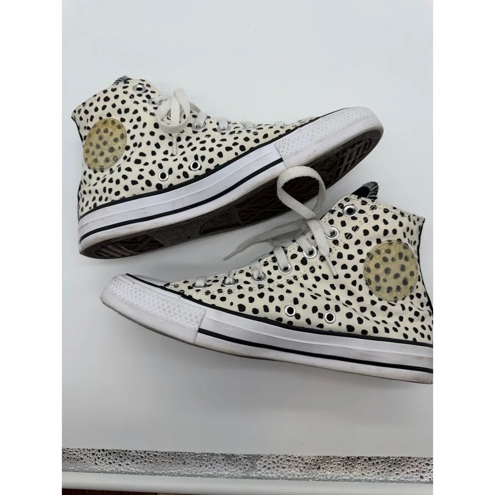Converse Chuck Taylor All Star High Top Dalmatian Polka Dot Sneakers Womens 8